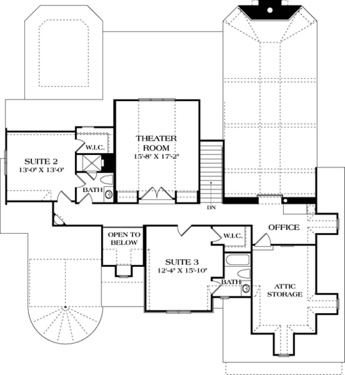 Upper Floor Plan for House Plan #3323-00626