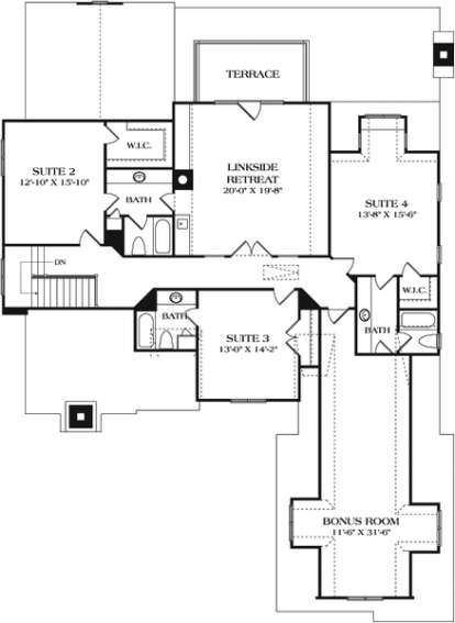 Upper Floor Plan for House Plan #3323-00628