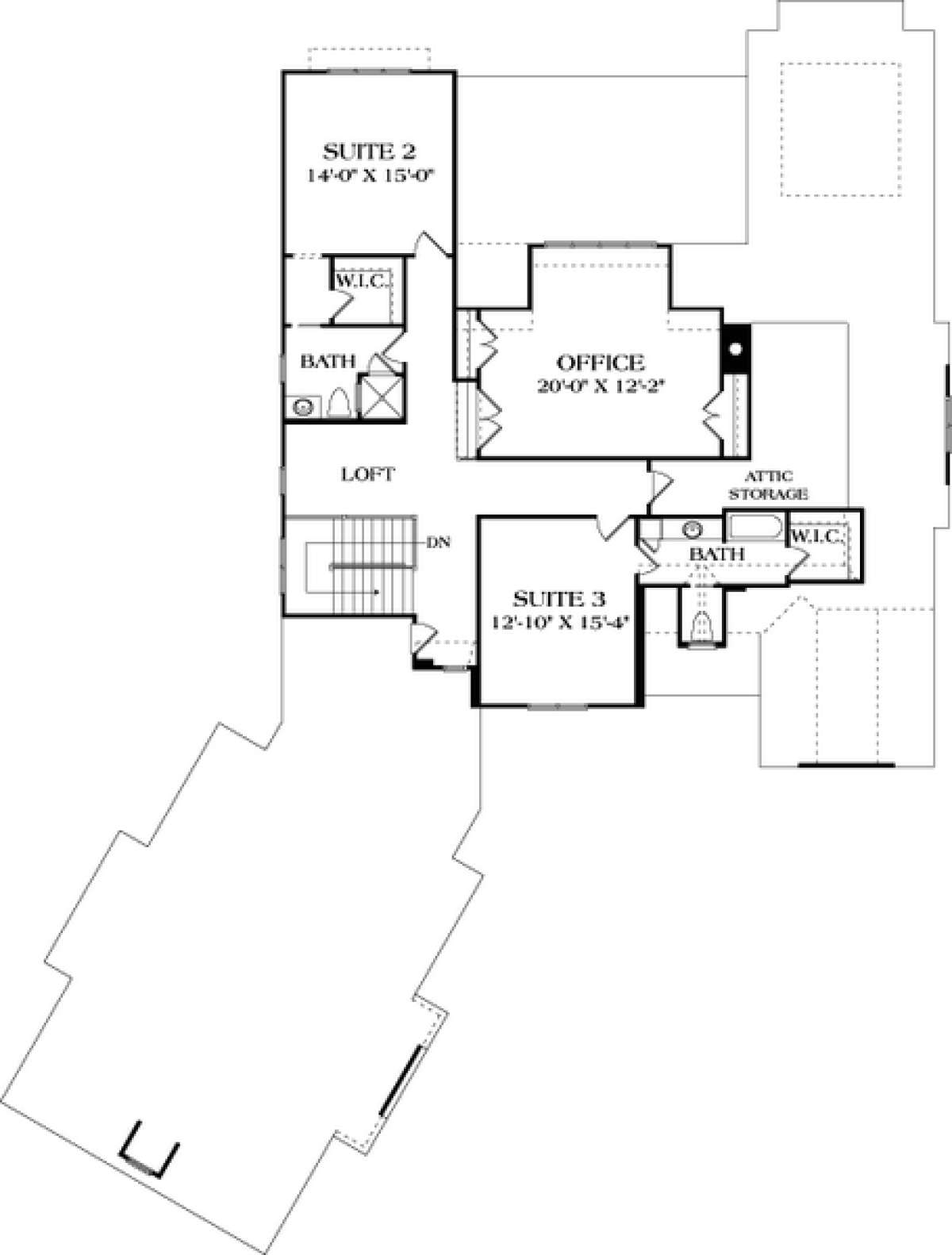 Upper Floor Plan for House Plan #3323-00630