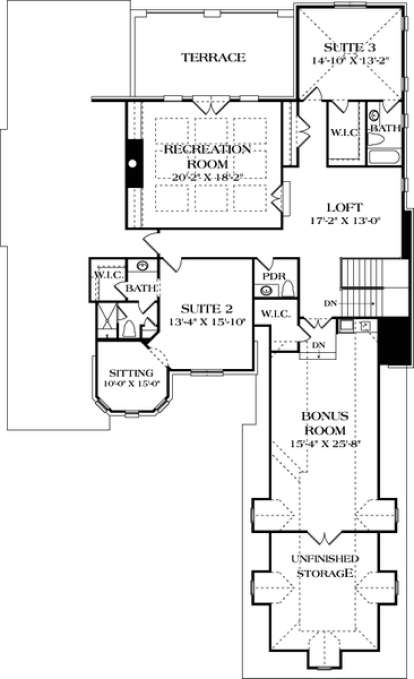 Upper Floor Plan for House Plan #3323-00632