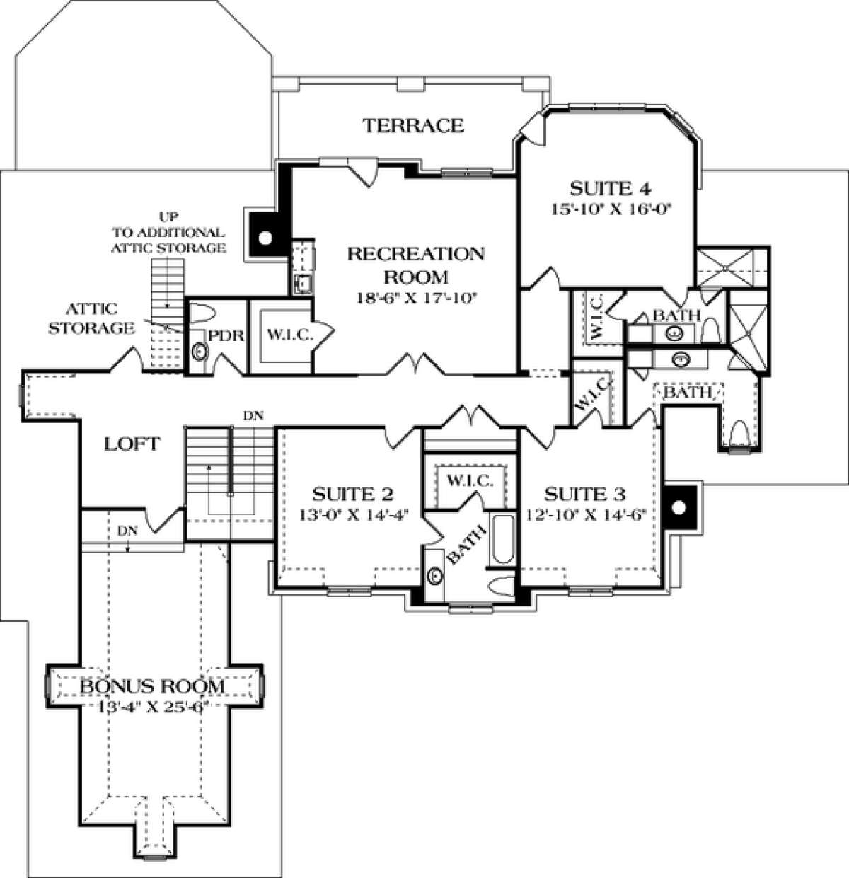 Upper Floor Plan for House Plan #3323-00633