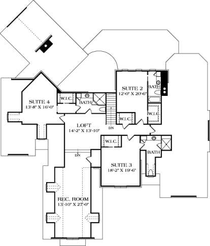 Upper Floor Plan for House Plan #3323-00634