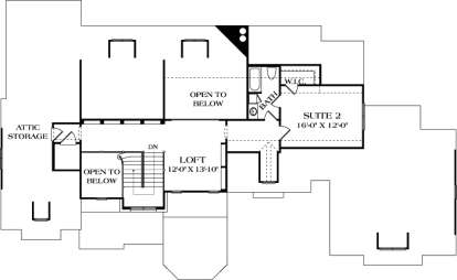 Upper Floor Plan for House Plan #3323-00635