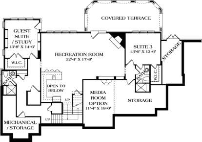 Basement Floor Plan for House Plan #3323-00635