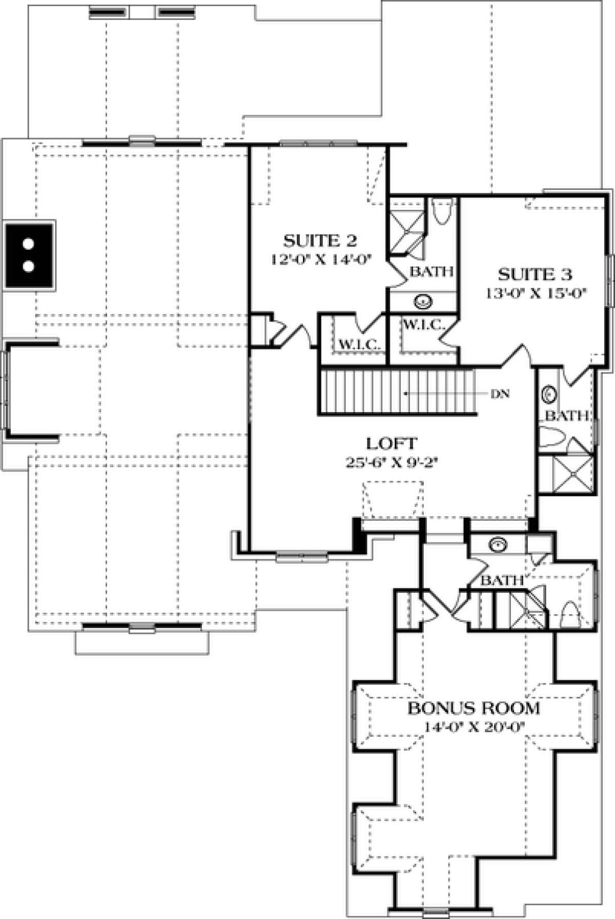 Upper Floor Plan for House Plan #3323-00636