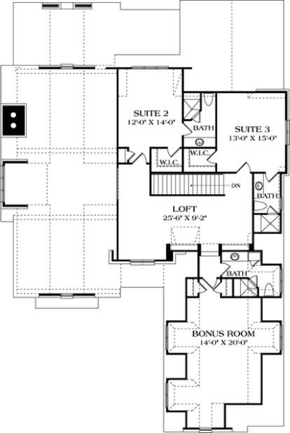 Upper Floor Plan for House Plan #3323-00636