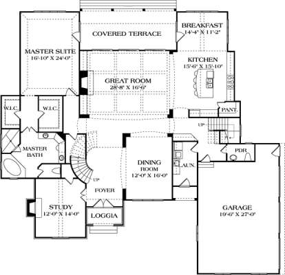 Main Floor Plan for House Plan #3323-00637