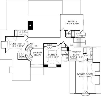 Upper Floor Plan for House Plan #3323-00637