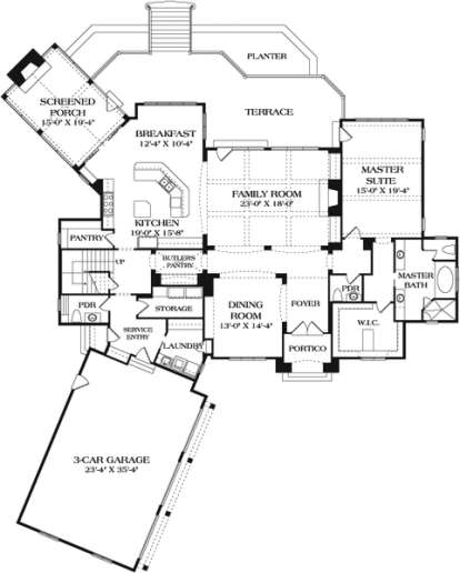 Main Floor Plan for House Plan #3323-00638