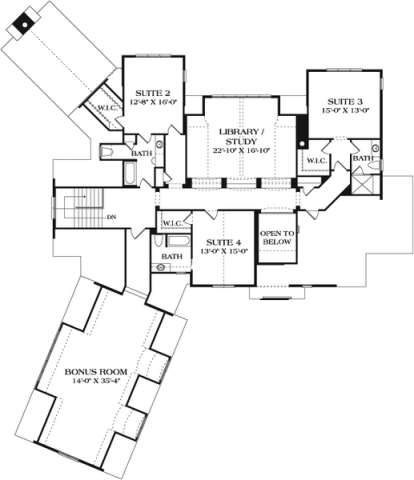 Upper Floor Plan for House Plan #3323-00638