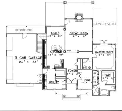 First Floor for House Plan #039-00371