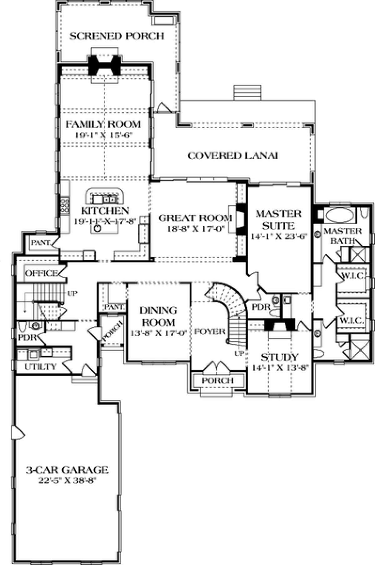 Main Floor Plan for House Plan #3323-00640