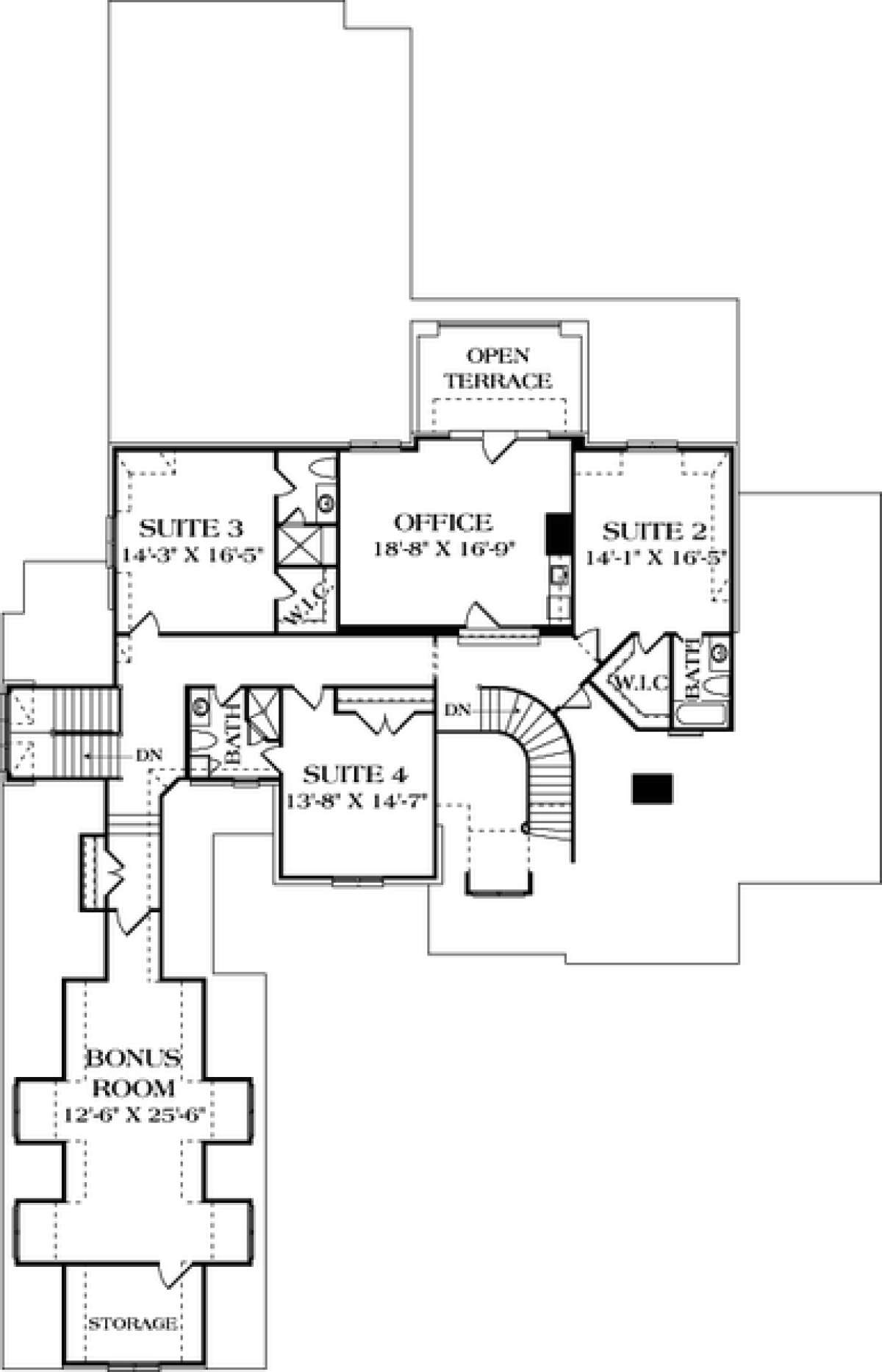 Upper Floor Plan for House Plan #3323-00640