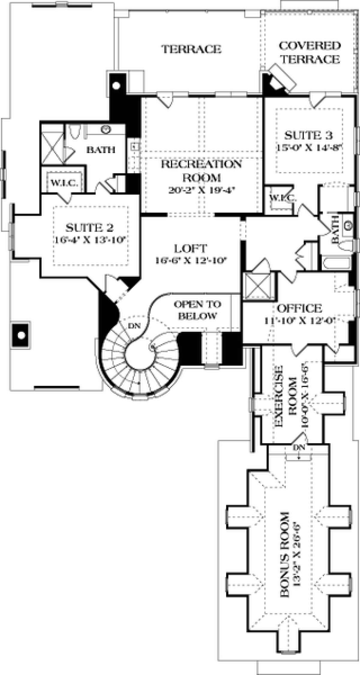Upper Floor Plan for House Plan #3323-00641