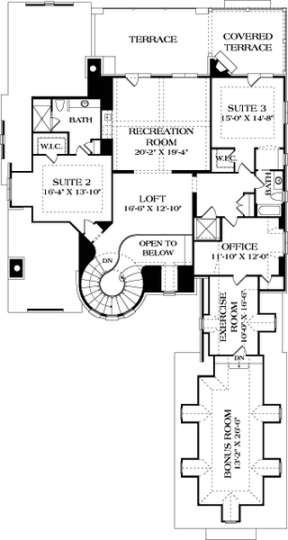 Upper Floor Plan for House Plan #3323-00641