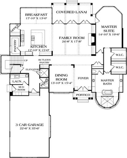 Main Floor Plan for House Plan #3323-00643