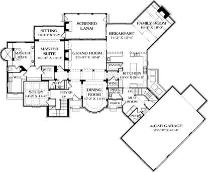 Main Floor Plan for House Plan #3323-00644