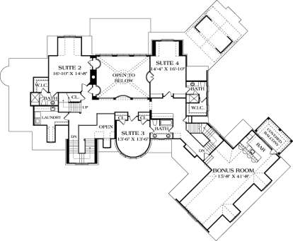 Upper Floor Plan for House Plan #3323-00644