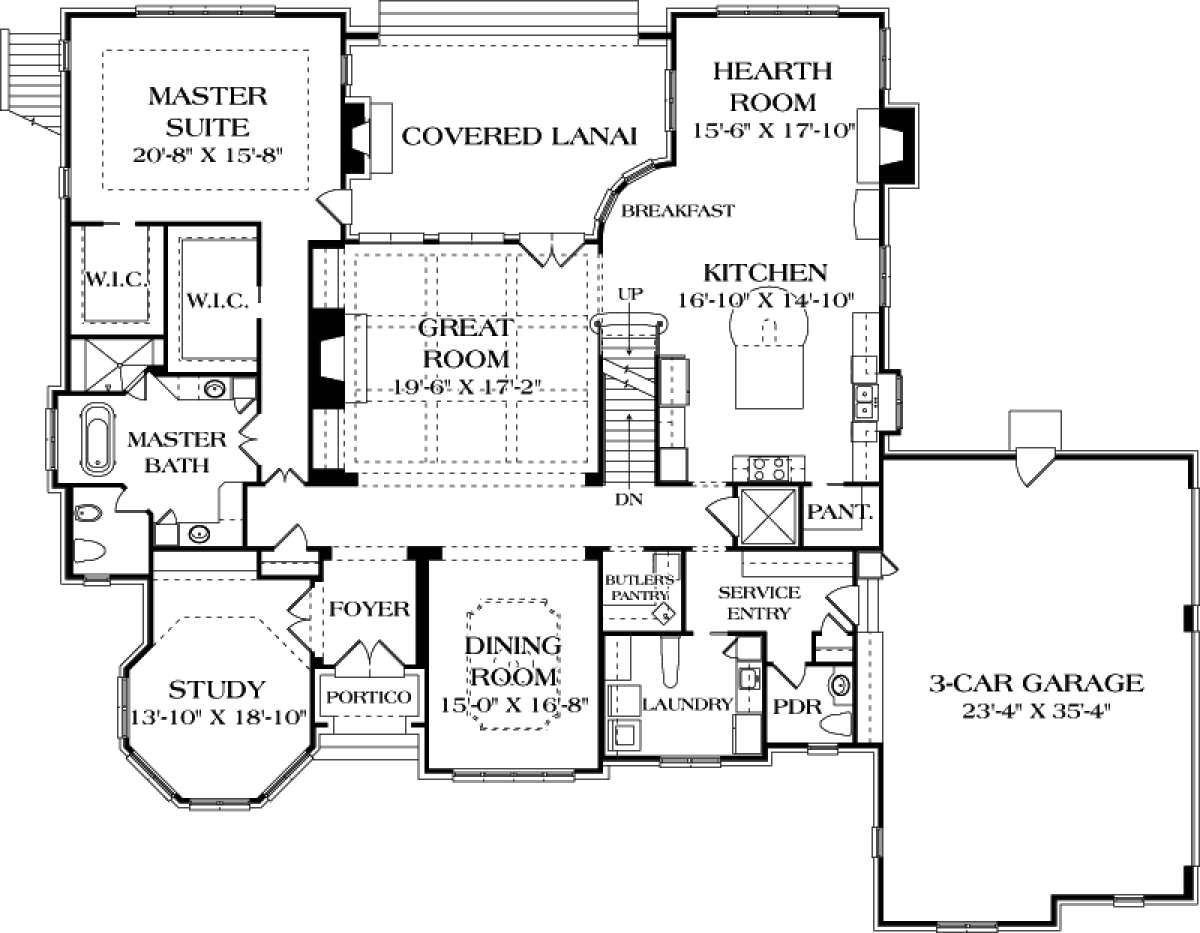 Main Floor Plan for House Plan #3323-00645