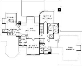 Upper Floor Plan for House Plan #3323-00645