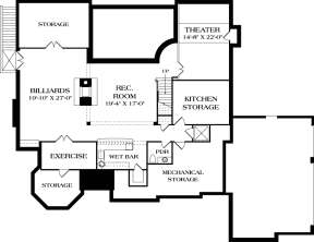 Basement Floor Plan for House Plan #3323-00645