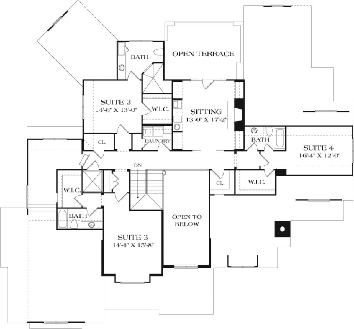 Upper Floor Plan for House Plan #3323-00646