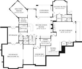 Basement Floor Plan for House Plan #3323-00646