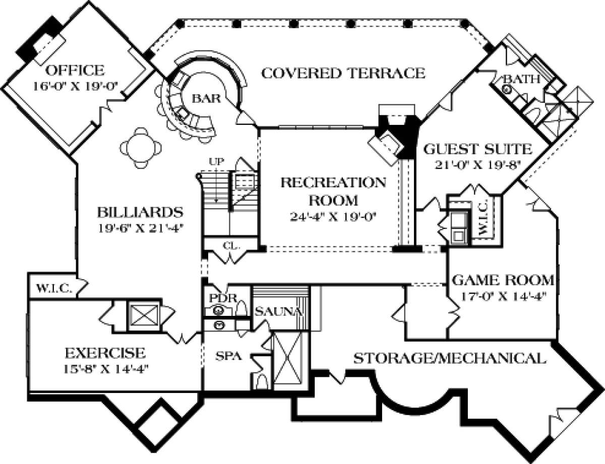 Basement Floor Plan for House Plan #3323-00647