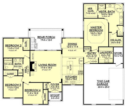 Main Floor Plan for House Plan #041-00127