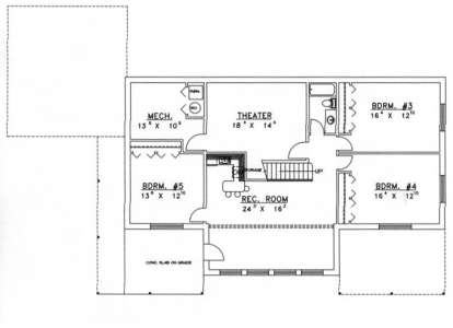 Basement Floor for House Plan #039-00372