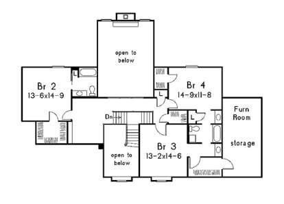 Upper Floor Plan for House Plan #5633-00221