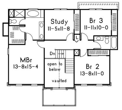Upper Floor Plan for House Plan #5633-00222