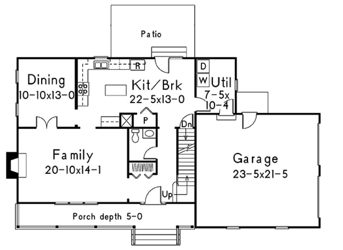 Main Floor Plan for House Plan #5633-00223
