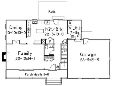 Main Floor Plan for House Plan #5633-00223