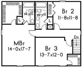 Upper Floor Plan for House Plan #5633-00223