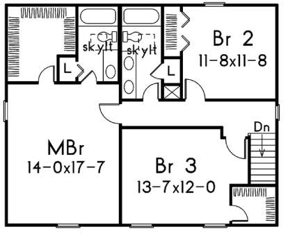 Upper Floor Plan for House Plan #5633-00223