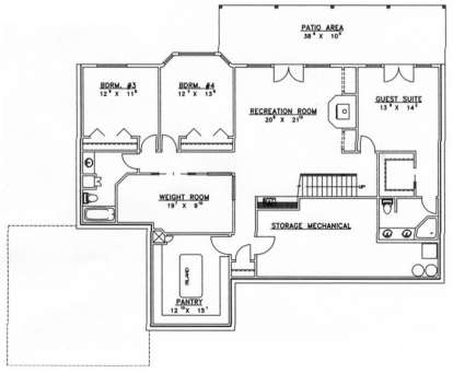 Basement Floor for House Plan #039-00373