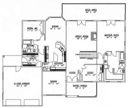 Main Floor for House Plan #039-00373