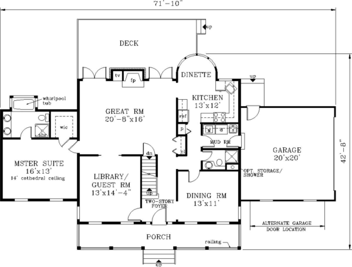 Main Floor for House Plan #033-00015