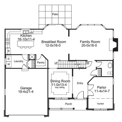 Main Floor Plan for House Plan #5633-00244