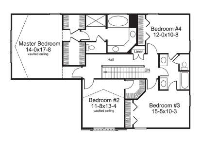 Upper Floor Plan for House Plan #5633-00244