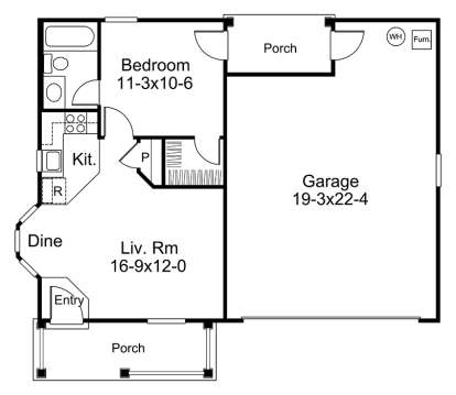 Main Floor Plan for House Plan #5633-00246