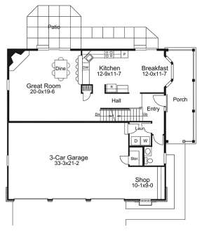Main Floor Plan for House Plan #5633-00252