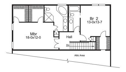 Upper Floor Plan for House Plan #5633-00252