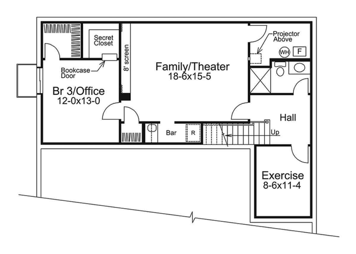 Basement Floor Plan for House Plan #5633-00252