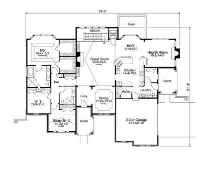 Main Floor Plan for House Plan #5633-00254