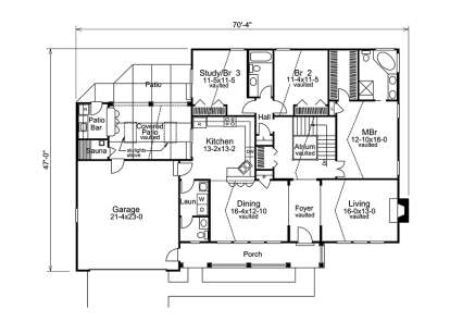 Main Floor Plan for House Plan #5633-00257