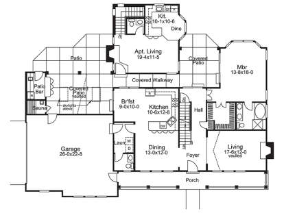 Main Floor Plan for House Plan #5633-00258