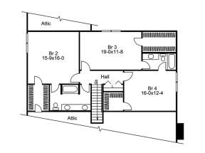 Upper Floor Plan for House Plan #5633-00258