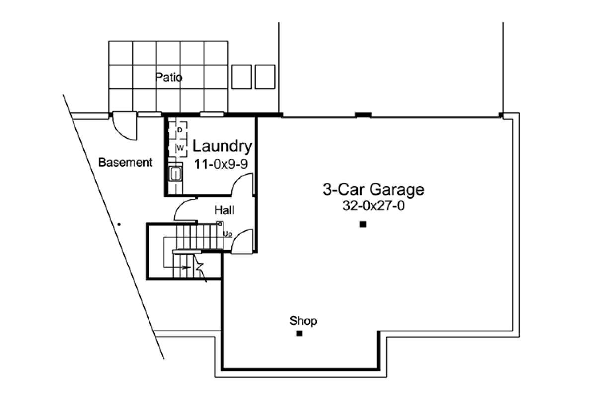 Basement Floor Plan  for House Plan #5633-00260